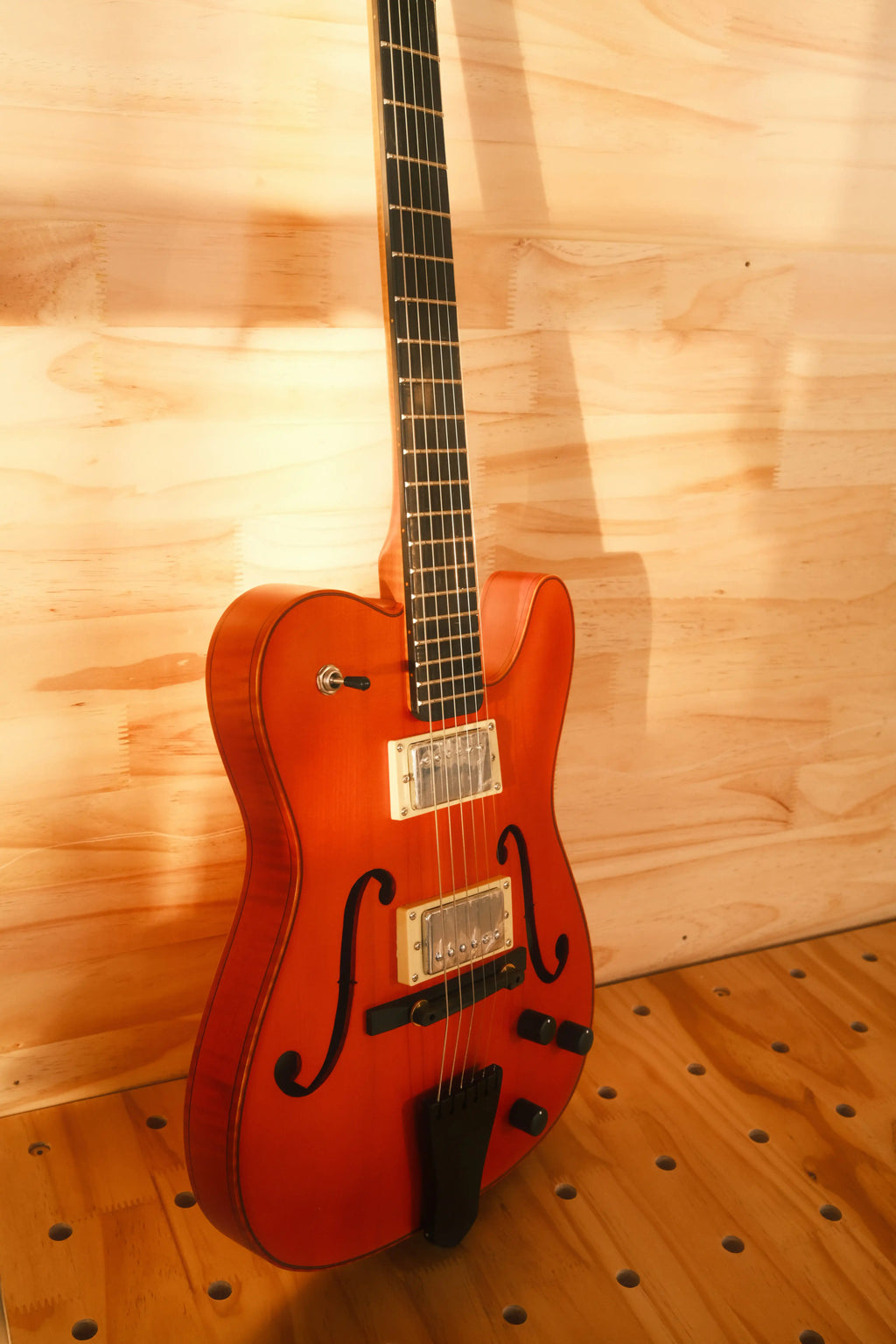 For Violinstyle Customizable Electric Guitar for Type Carved Maple Spruce Top Jazz Hollow Body Archtop Ebony