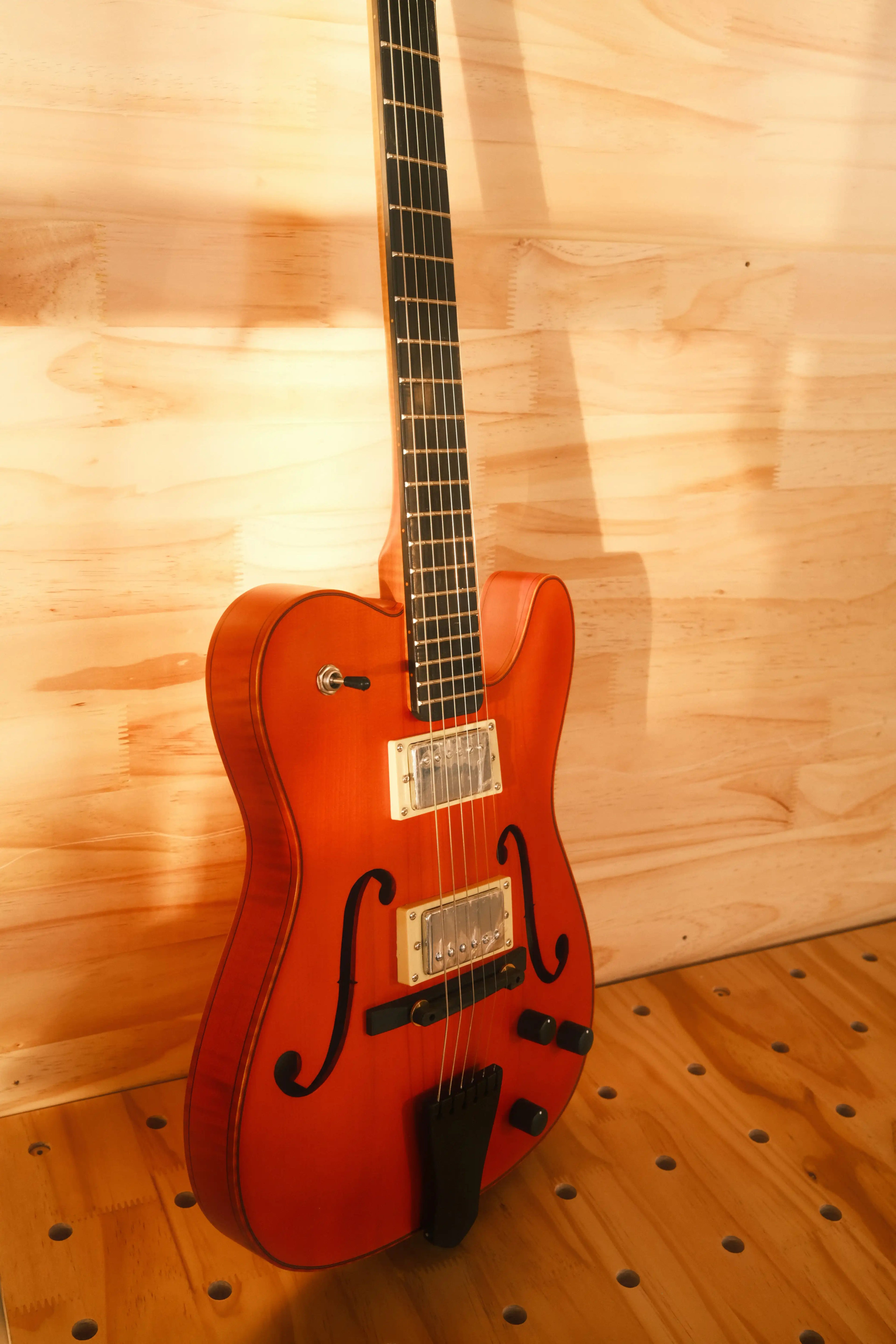 For Violinstyle Customizable Electric Guitar for Type Carved Maple Spruce Top Jazz Hollow Body Archtop Ebony