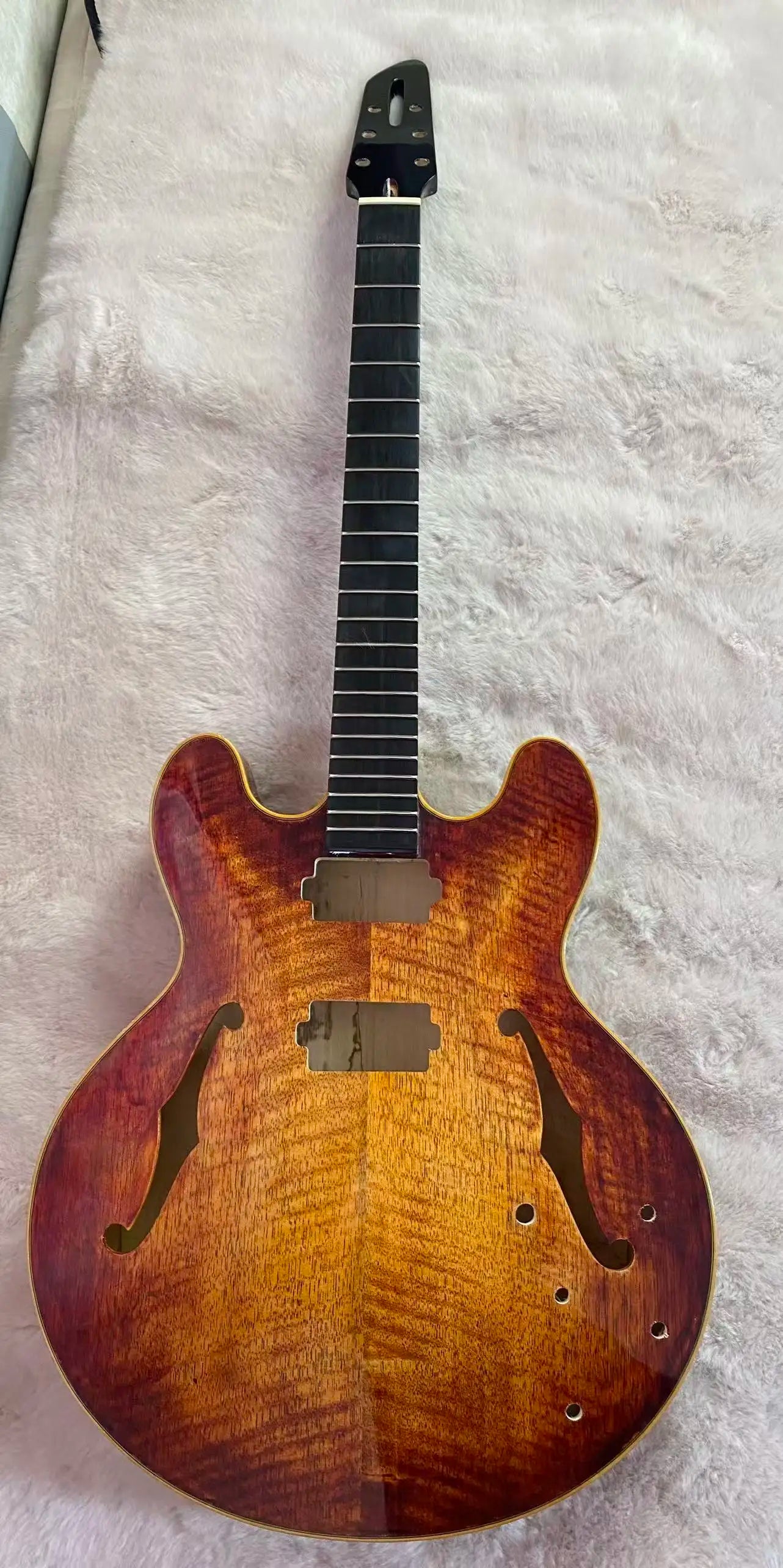Handcraft Luthier ES335 Archtop Jazz Guitar Hollow Body Components & Kits with Maple Neck Ebony Fingerboard Spruce Top