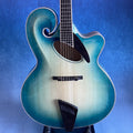 Handmade Custom Archtop Jazz Guitar-Big Mandolin Style Nitro Blue Yunzhi 6 Strings Fully Maple Back Spruce Top Ebony Brass