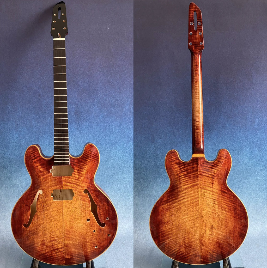 Handcraft Luthier ES335 Archtop Jazz Guitar Hollow Body Components & Kits with Maple Neck Ebony Fingerboard Spruce Top