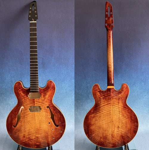 Handcraft Luthier ES335 Archtop Jazz Guitar Hollow Body Components & Kits with Maple Neck Ebony Fingerboard Spruce Top