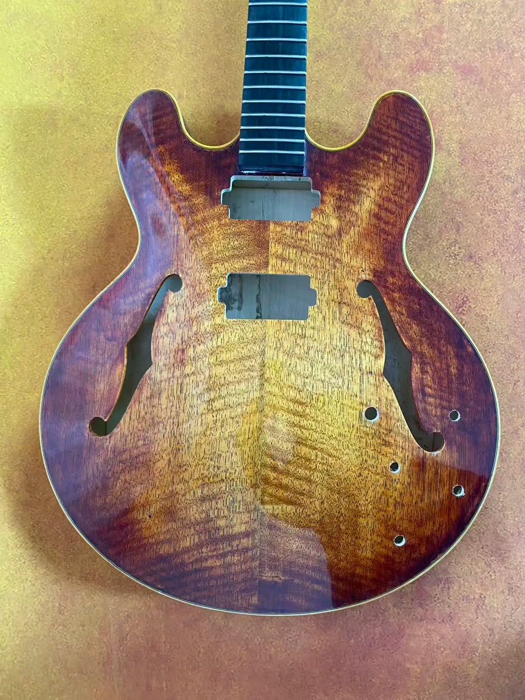 Handcraft Luthier ES335 Archtop Jazz Guitar Hollow Body Components & Kits with Maple Neck Ebony Fingerboard Spruce Top