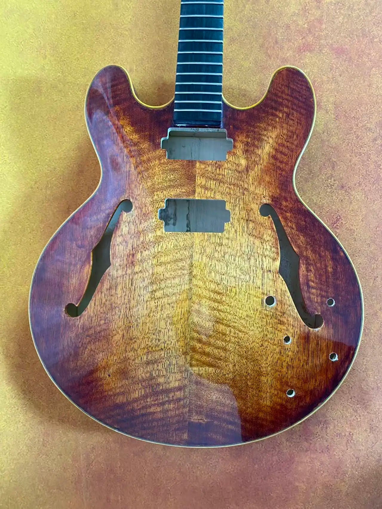 Handcraft Luthier ES335 Archtop Jazz Guitar Hollow Body Components & Kits with Maple Neck Ebony Fingerboard Spruce Top