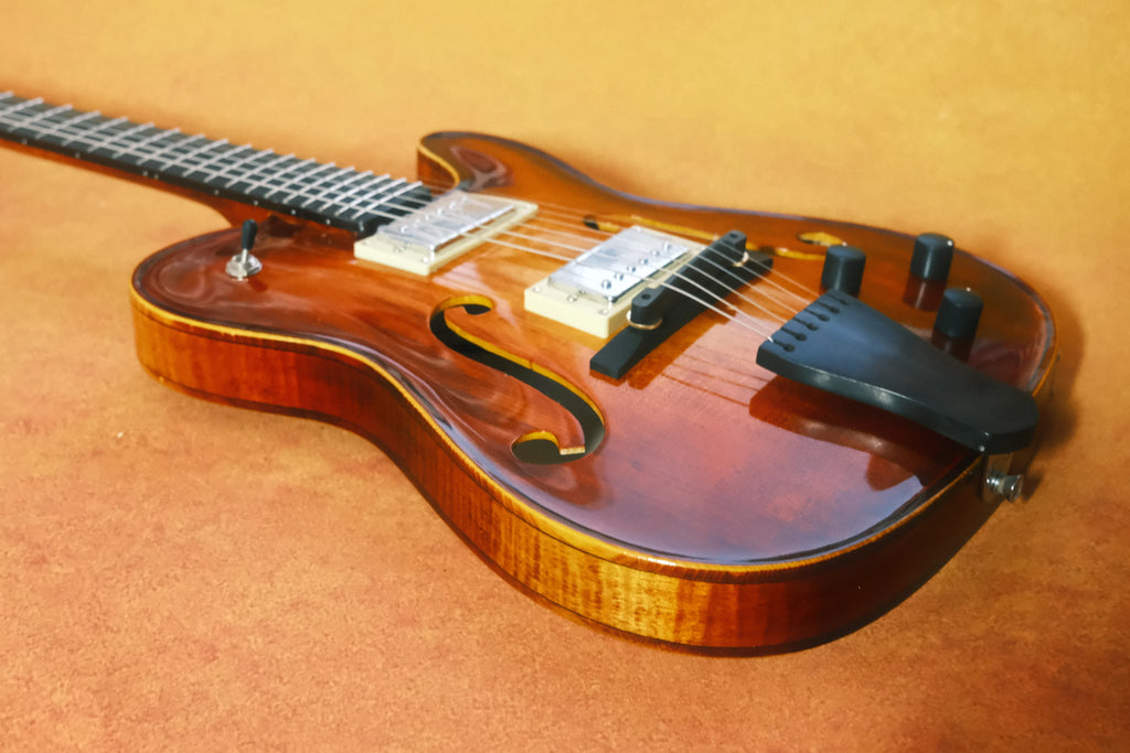 Archtop for Handcraft Carved Solid Maple Spruce Top Mahogany Neck Ebony Fingerboard Hollow Body Electric Guitar Violin