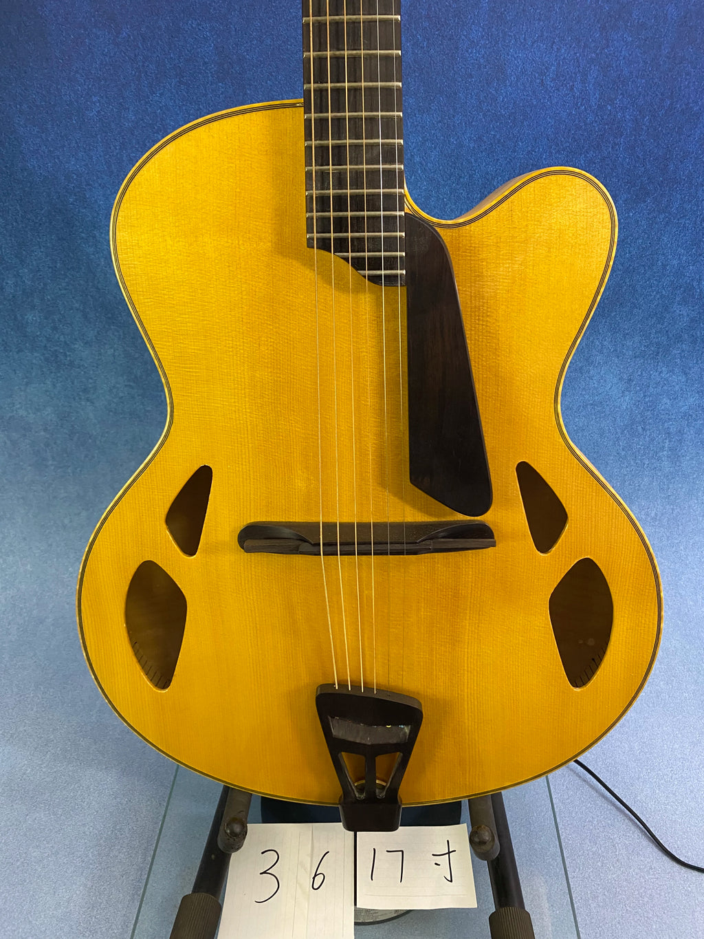 Yunzhi Luthier Handcrafted 17" Archtop Electric Jazz Guitar Solid Flamed Maple Hollow Body Spruce Ebony Fingerboard Maple