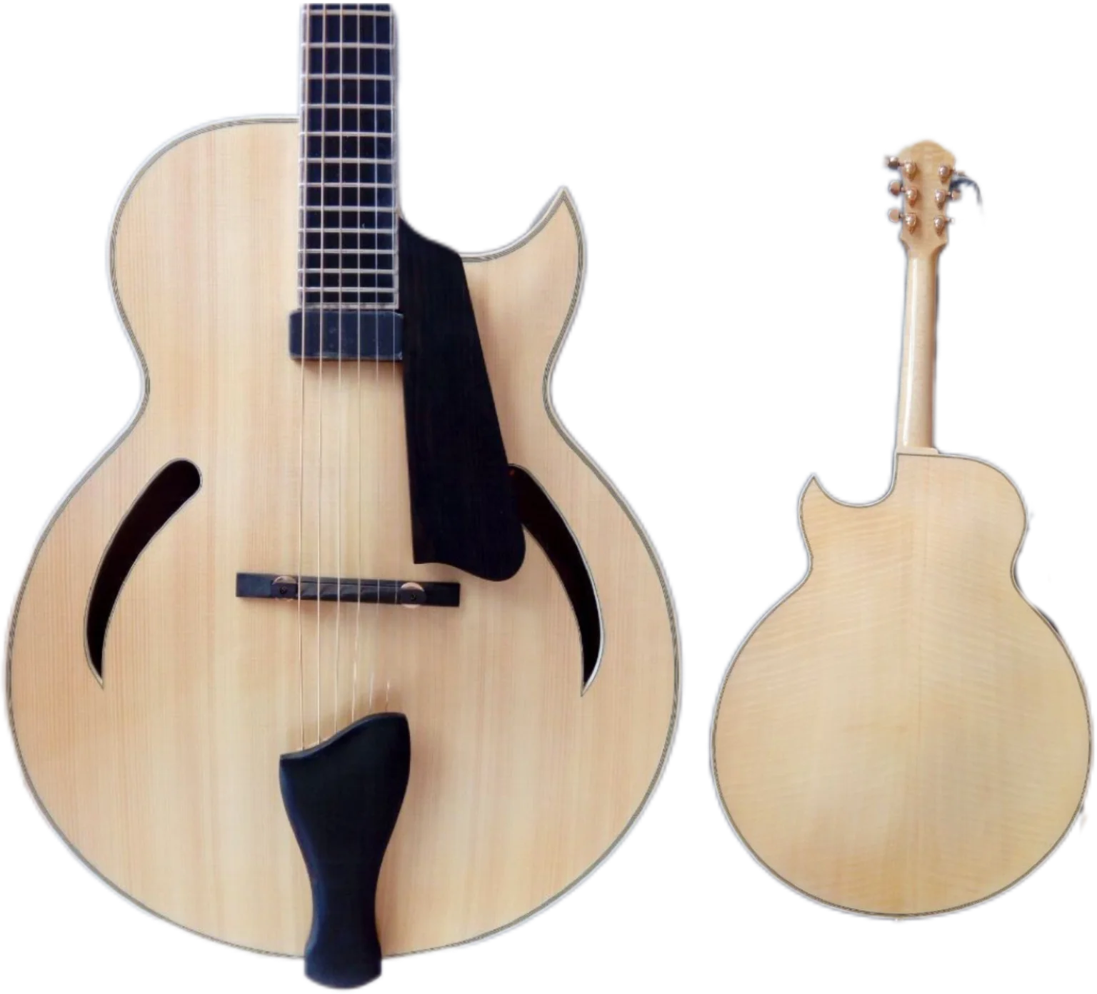 Yunzhi Customizable Jazz Hollow Body Electric Guitar with Spruce/Flamed Maple Archtop Ebony Fingerboard S/H Pickup Configuration