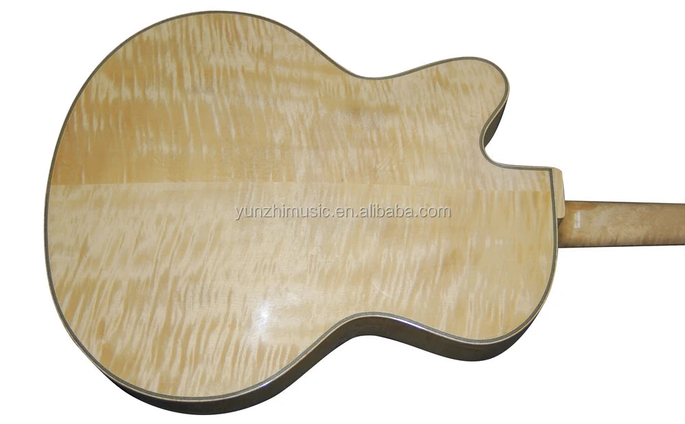 SEMI-HOLLOW BODY JAZZ GUITAR Maple Solidwood Customizable Acoustic Electric Guitar with Ebony Fingerboard