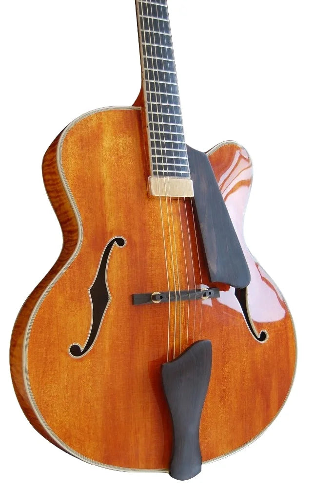 Yunzhi Hollow Body Archtop Jazz Guitar Maple Solid Wood Ebony Fingerboard Customizable Electric Guitar China