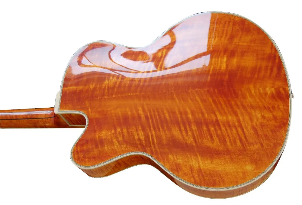 Yunzhi Hollow Body Archtop Jazz Guitar Maple Solid Wood Ebony Fingerboard Customizable Electric Guitar China