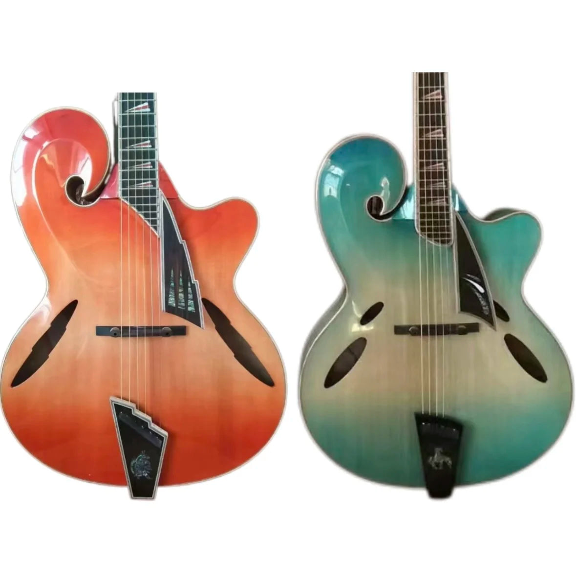 Yunzhi Hollow Body Handmade Archtop Carved Solid Maple Acoustic Electric Customizable Ebony Jazz Guitar Musical Instrument