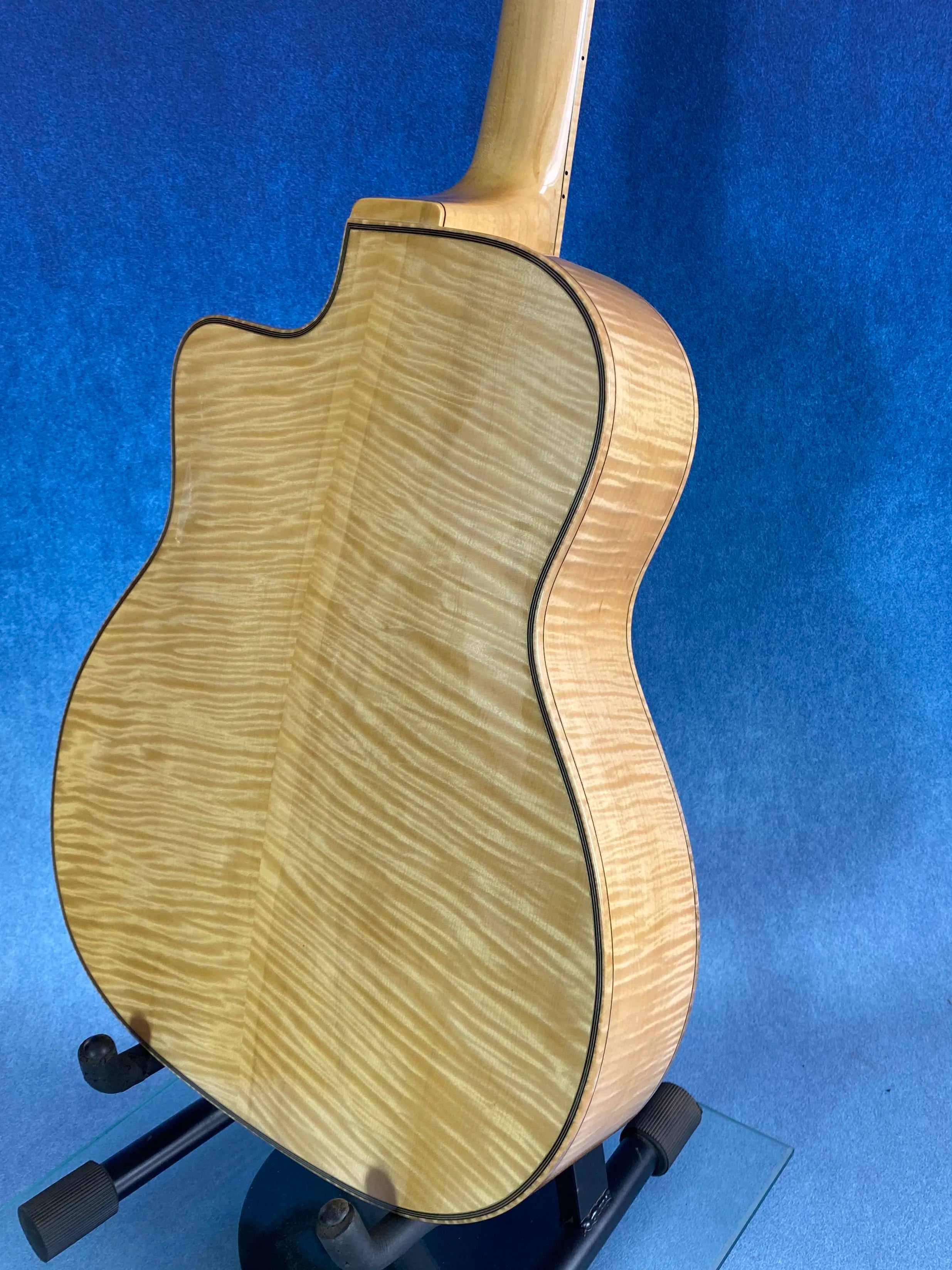 Handcrafted 16-Inch Gypsy 7 Strings Acoustic Guitar Flamed Maple Hollow Body Spruce Unfinished Ebony Luthier Components Kits