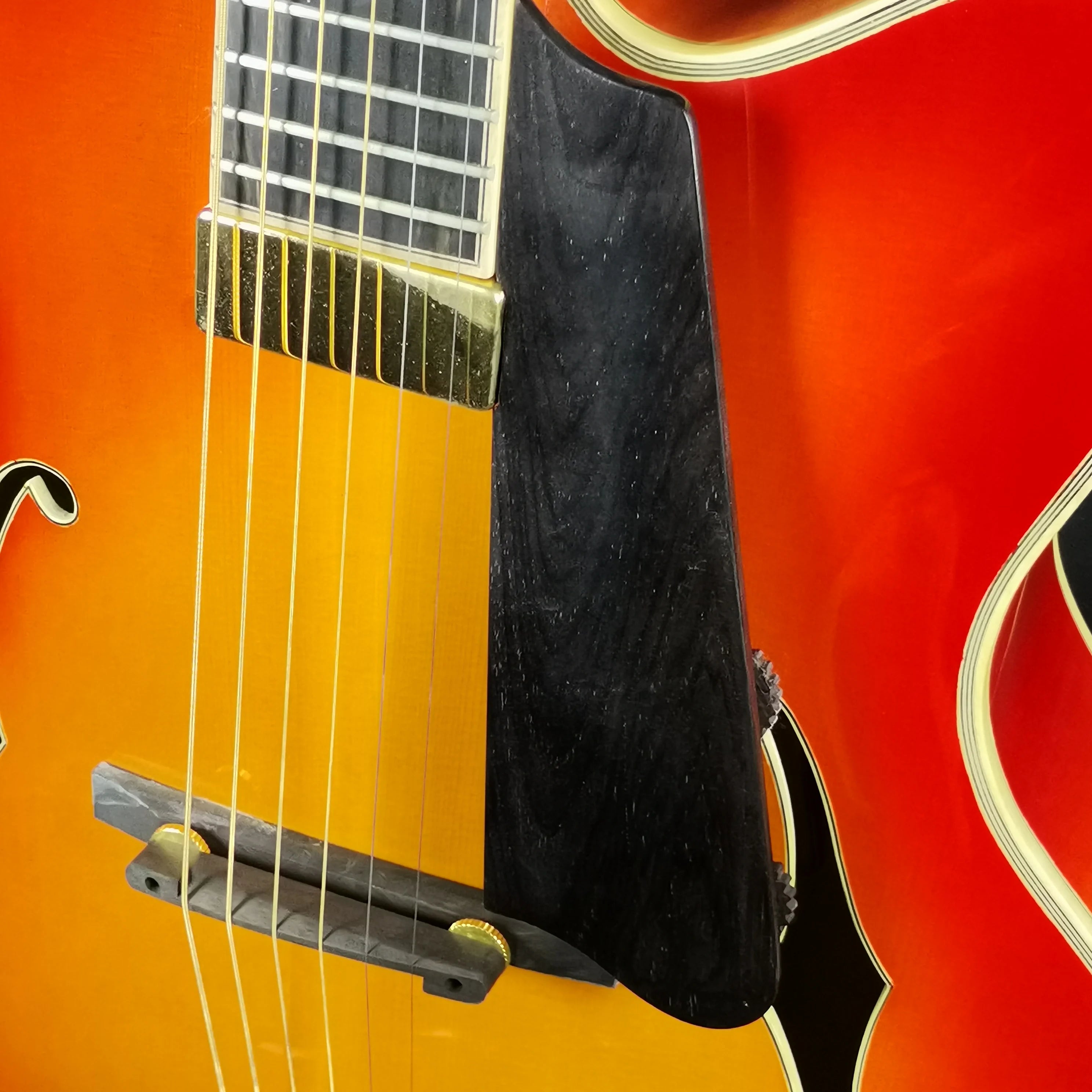 High Quality Handmade Yunzhi YZA25 Sunset Jazz Electric Guitar with Ebony Fingerboard 6-String Maple Back/Sides Lacquered Finish