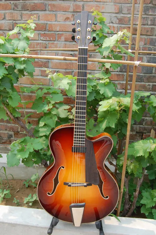 Yunzhi Handmade Eastman Type Jazz Guitar Solid Maple Semi-Hollow Body Customizable Features Ebony Fingerboard Spruce Material