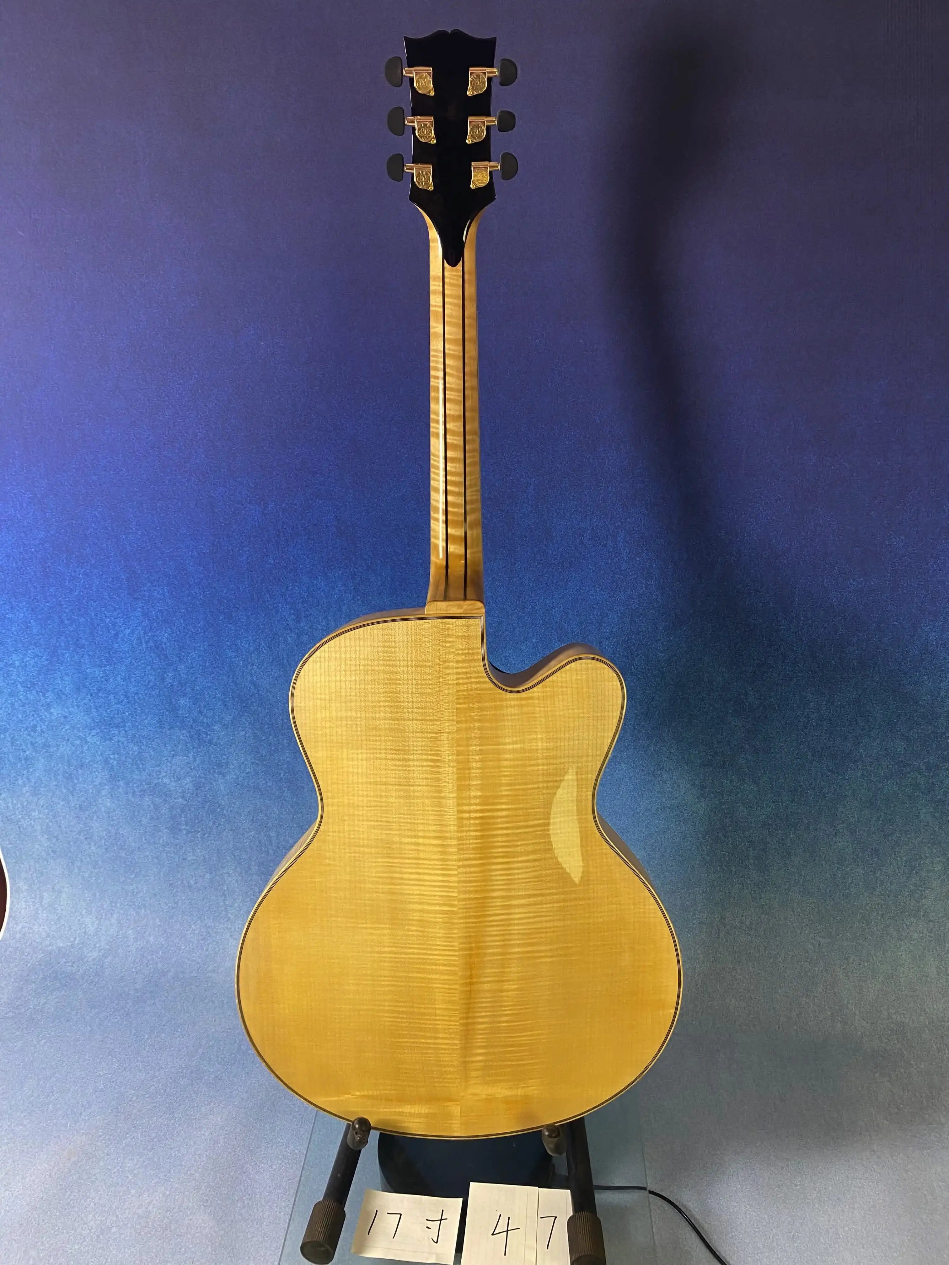Yunzhi YZA25 Left-handed 17inch Guitar Handmade Jazz Acoustic 2A Carved Maple Archtop Ebony Professional Performance