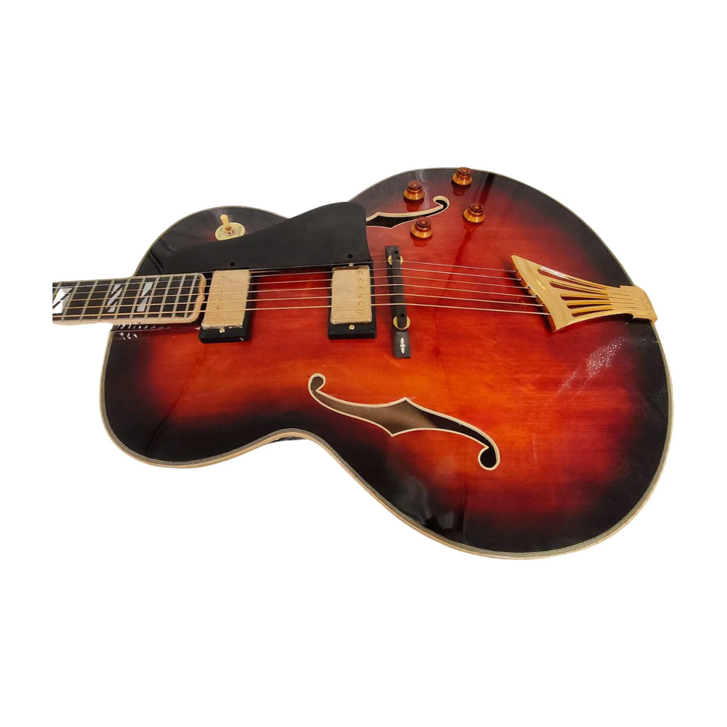 Yunzhi Archtop Hollow Body Maple Jazz Guitar Carved Solid MapleHandcrafted  Jazz Guitar Instruments Musical