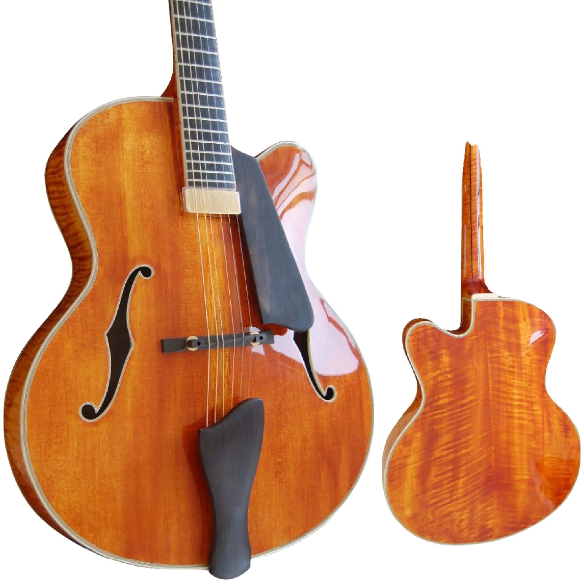 Yunzhi Hollow Body Archtop Jazz Guitar Maple Solid Wood Ebony Fingerboard Customizable Electric Guitar China