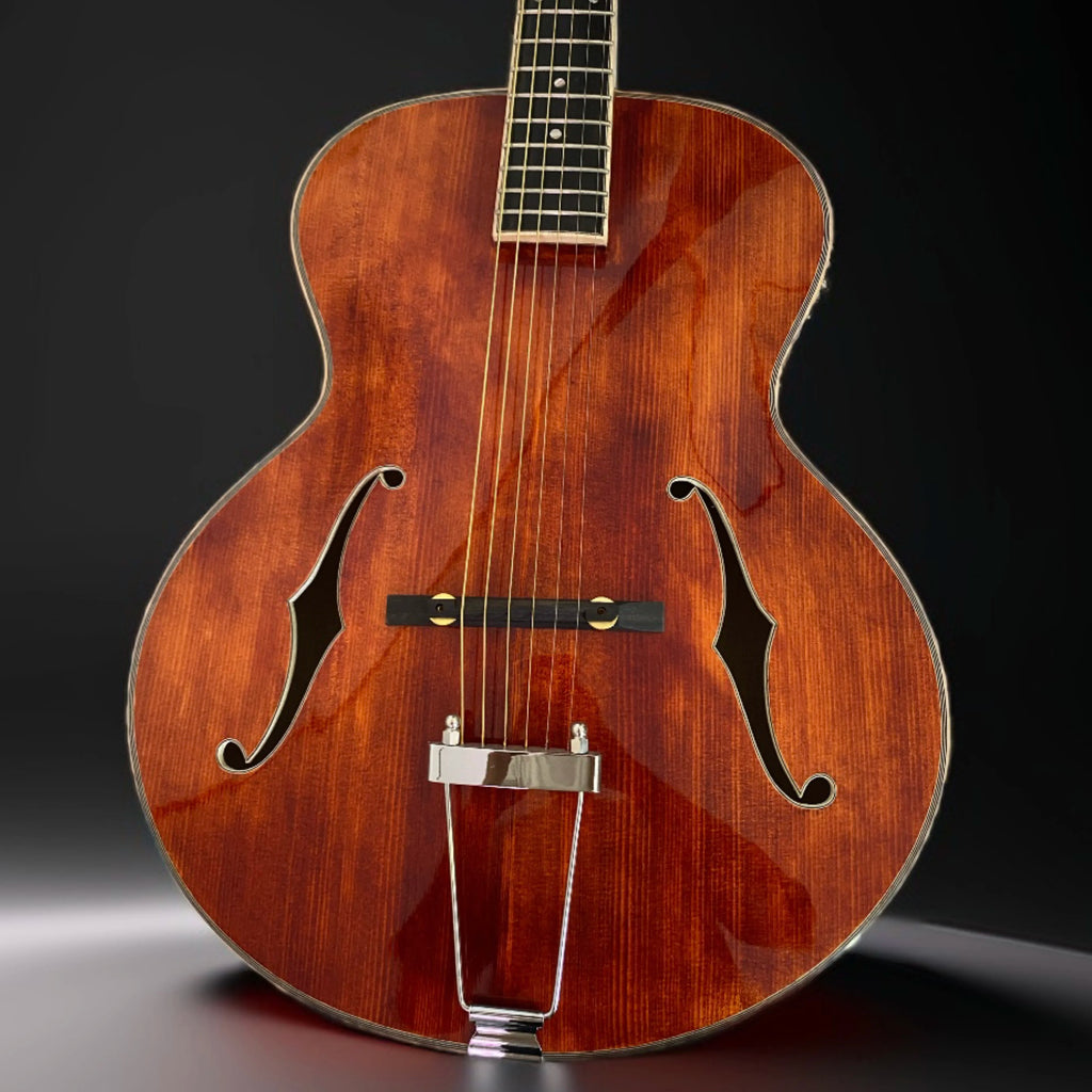 Yunzhi Handcrafted Jazz Guitar Carved Solid Maple Hollow Body Ebony Customizable Acoustic Electric Archtop Instrument