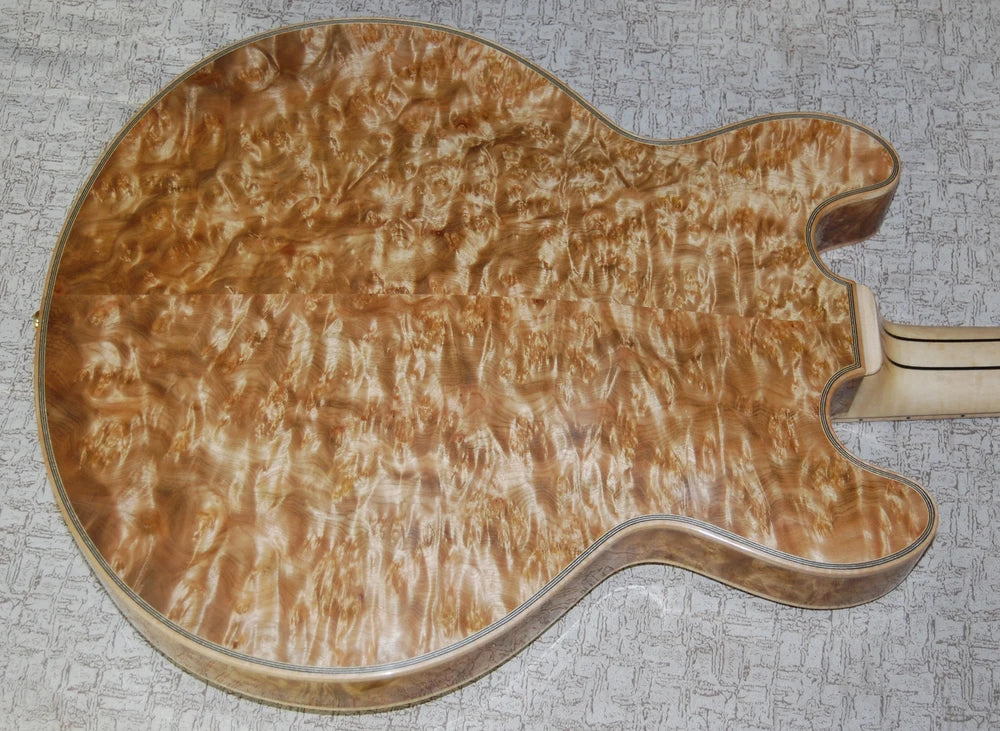Yunzhi YZ Archtop Jazz Electric Guitar Maple Neck Burr Maple Hollow Body with Ebony Fingerboard Maple Back/Sides China