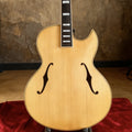 Yunzhi YZ-19NYL Handcrafted Florentine Jazz Hollow Body Electric Guitar 16inch Single Cutaway Carved Solid Flamed Maple Golden