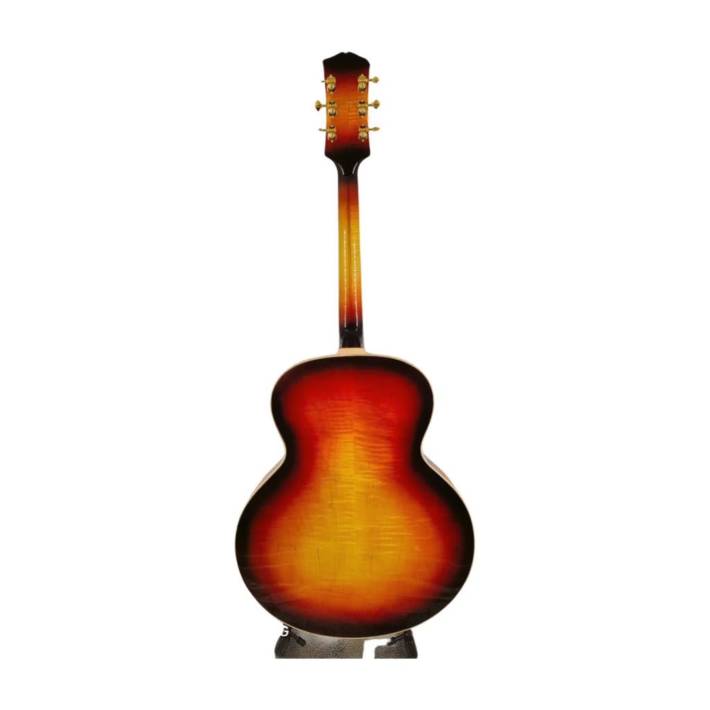 Yunzhi Customizable Archtop Jazz Acoustic Guitar Handcrafted with Maple Carved Solid Body and Ebony Fingerboard by Craftsmen