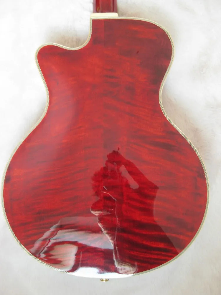 High Quality Customizable Archtop Electric Jazz Guitar Spruce Fingersboard Hollow Body Ebony Rosewood Maple Mahogany 16'' H/S