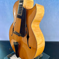 Luthier Handcrafted 16'' Electric Archtop Jazz Guitar Flamed Maple Cutaway Hollow Body Golden Spruce Top/Ebony Professional
