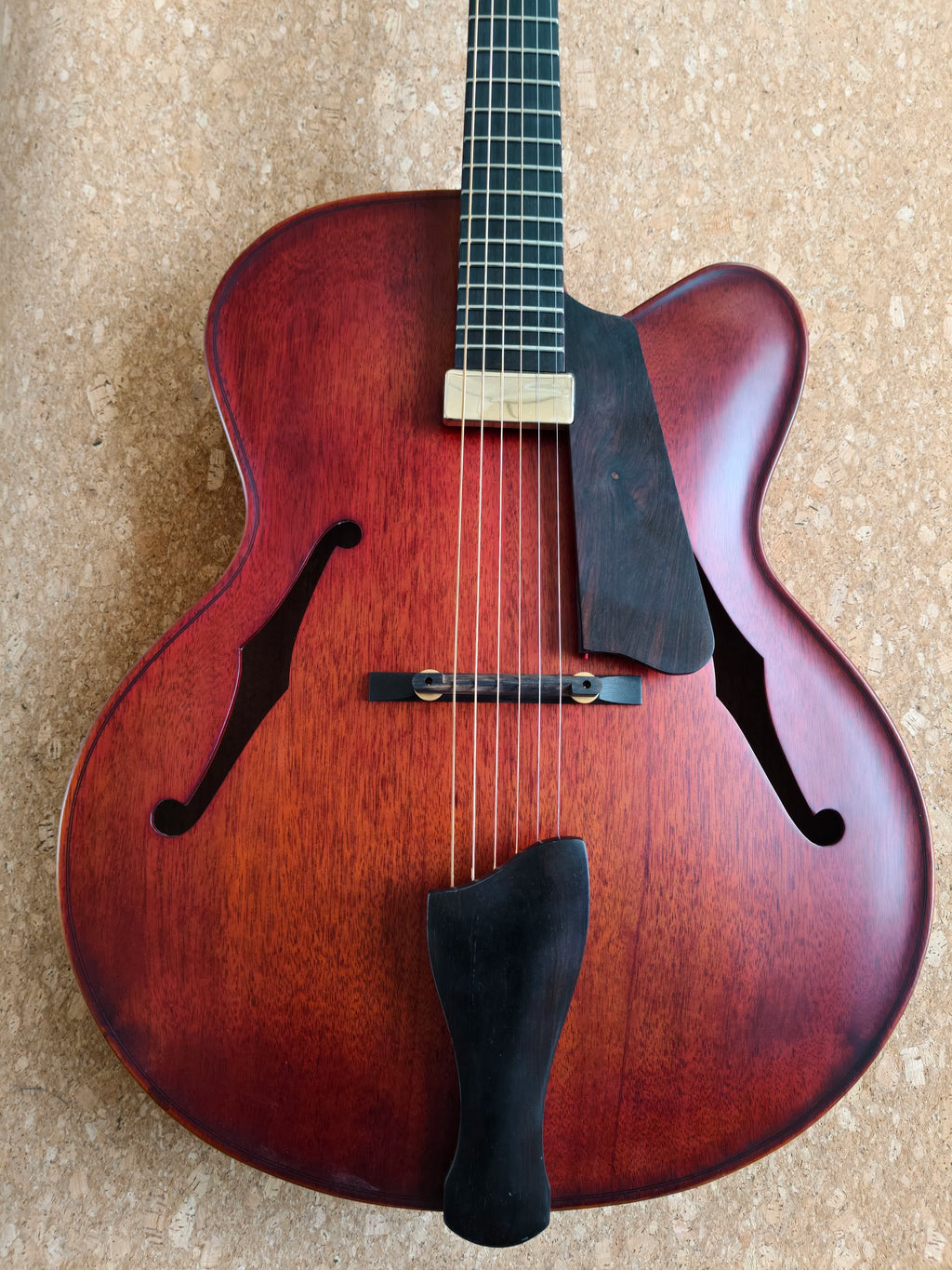 ViolinStyle Handcarved 17" Electric Guitar Solid Spruce Hollow Body Ebony Professional Jazz Guitar Cutaway in Stock
