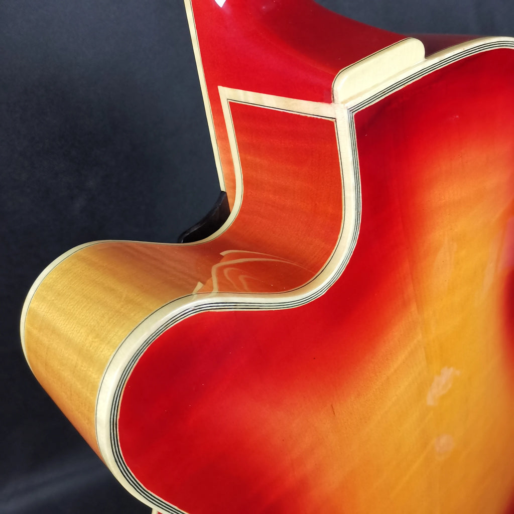 Discount Yunzhi YZ-19NYL Handmade Hollow Flamed Maple Natural Archtop Electric Guitar Cutaway Ebony Fingerboard Solid Spruce