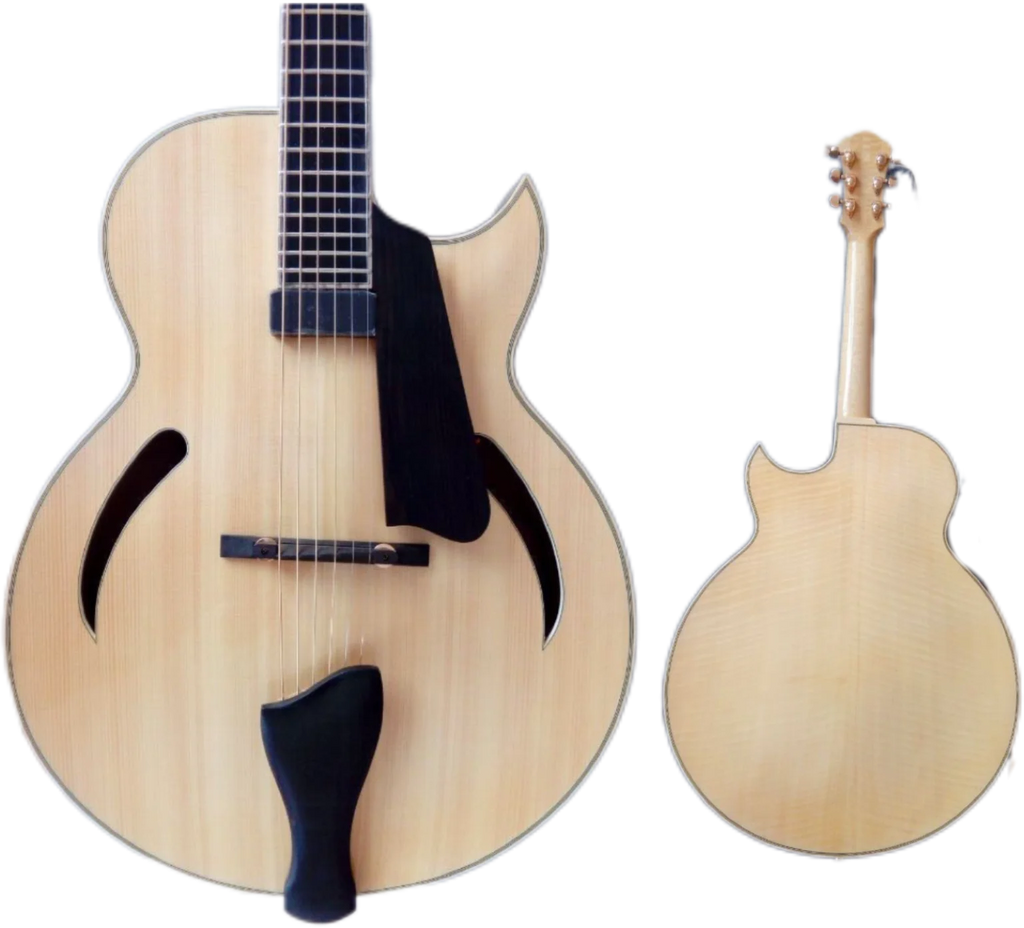 Yunzhi Customizable Jazz Hollow Body Electric Guitar with Spruce/Flamed Maple Archtop Ebony Fingerboard S/H Pickup Configuration