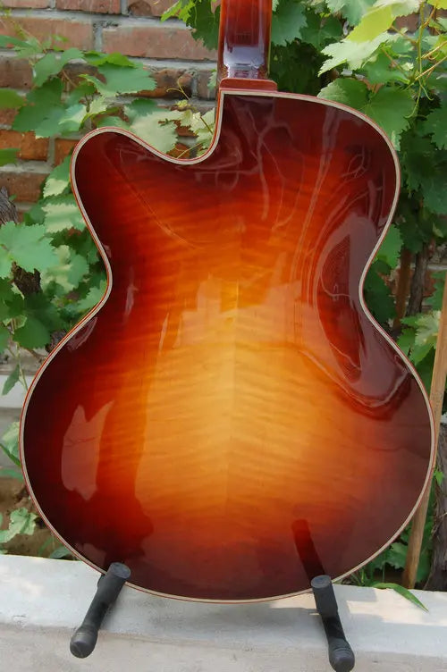 Yunzhi Handmade Eastman Type Jazz Guitar Solid Maple Semi-Hollow Body Customizable Features Ebony Fingerboard Spruce Material