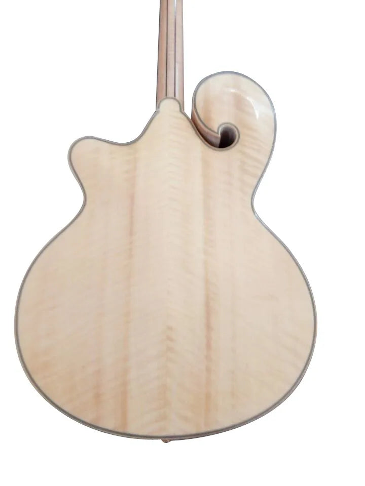 Yunzhi 3A Maple Solidwood Ebony Fingerboard Customizable Jazz Electric Guitar with Spruce/Flamed Maple Body