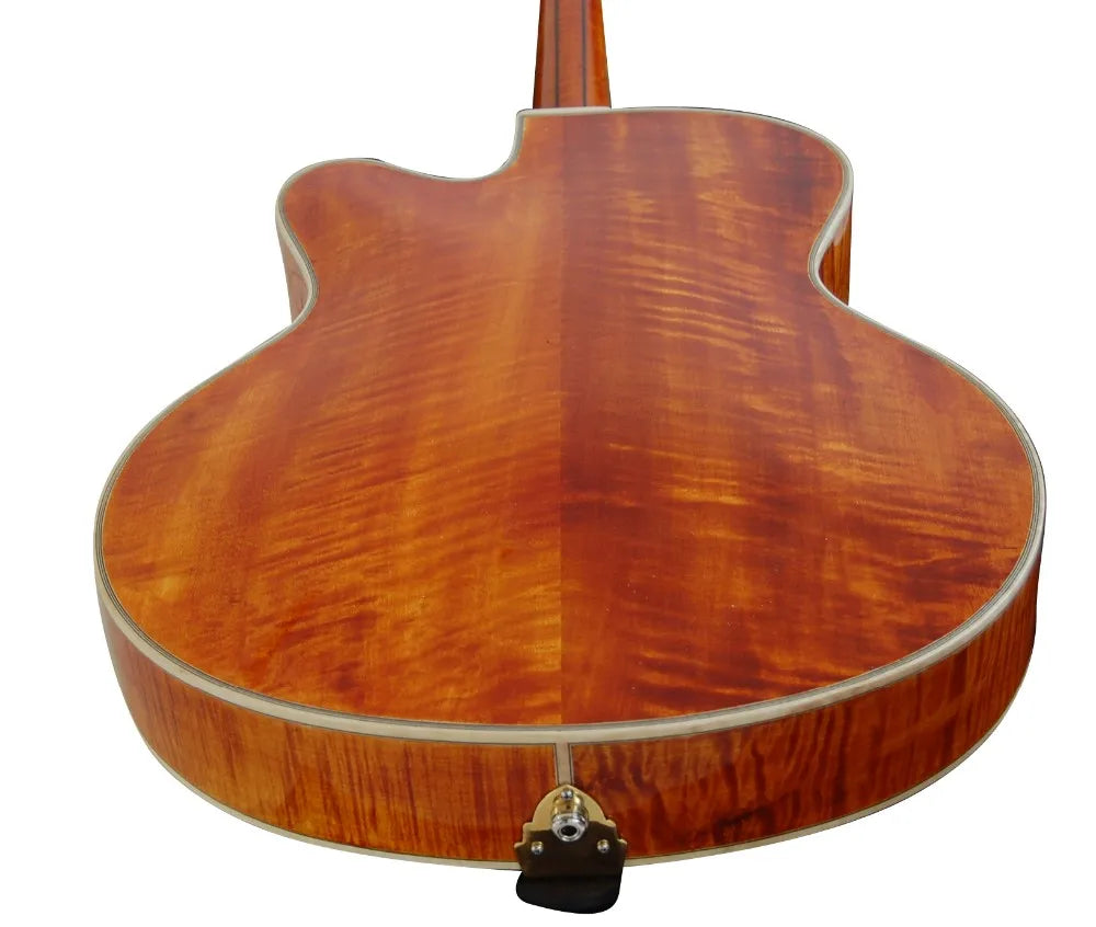 Yunzhi Hollow Body Archtop Jazz Guitar Maple Solid Wood Ebony Fingerboard Customizable Electric Guitar China