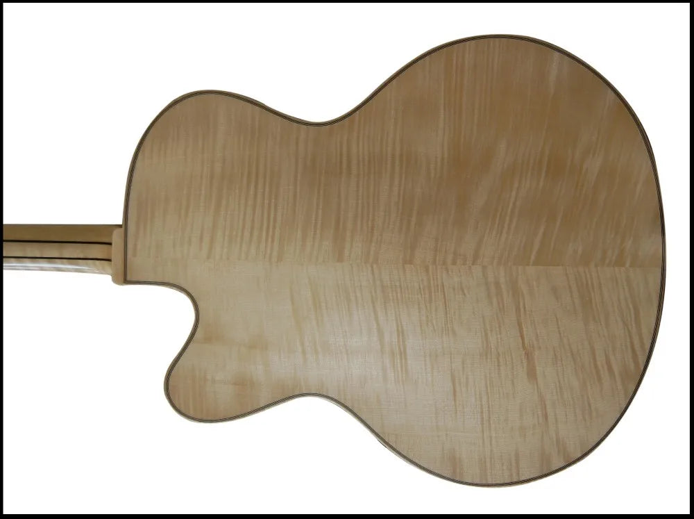 Yunzhi Handcraft Jazz Flamed Maple Mahogany Body Electric Archtop Gloss Cutaway Guitar Performance Series Ebony Fingerboard