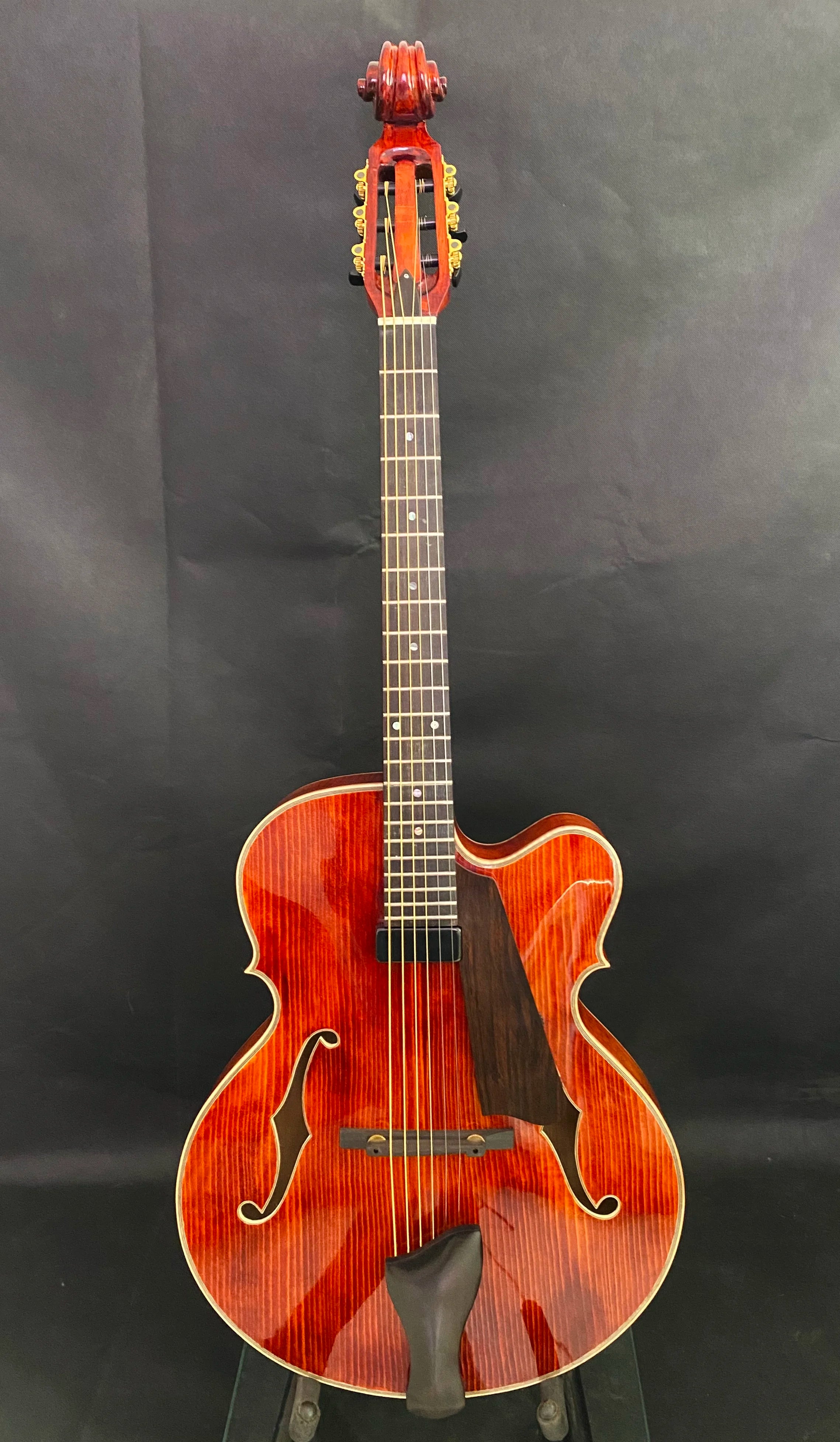Yunzhi YZ-19NYL Luthier Handcrafted 16" Jazz Electric Archtop Mahogany Hollow Body Gloss Ebony Fingerboard Spruce Sunset