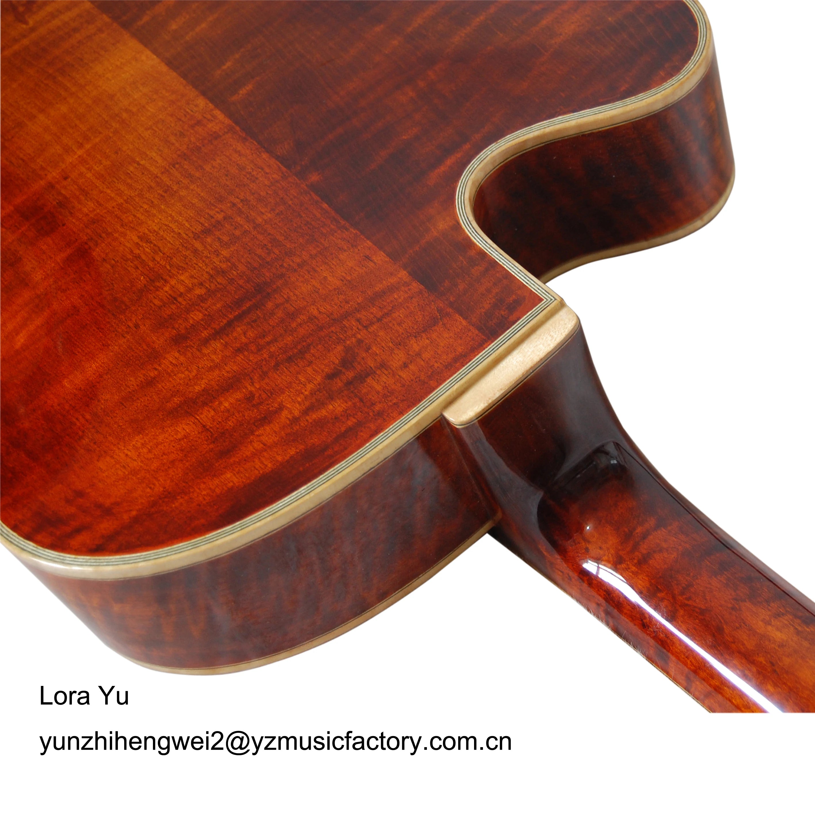 Yunzhi Archtop Jazz Maple Top Ebony Fingerboard Customizable Electric Guitar Made in China