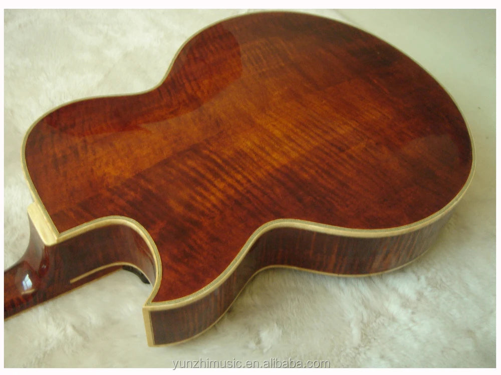 Handmade Solid Jacaranda Wood Archtop Electric Guitar Fully Custom with Spruce Top Maple Back/Side Ebony Fingerboard