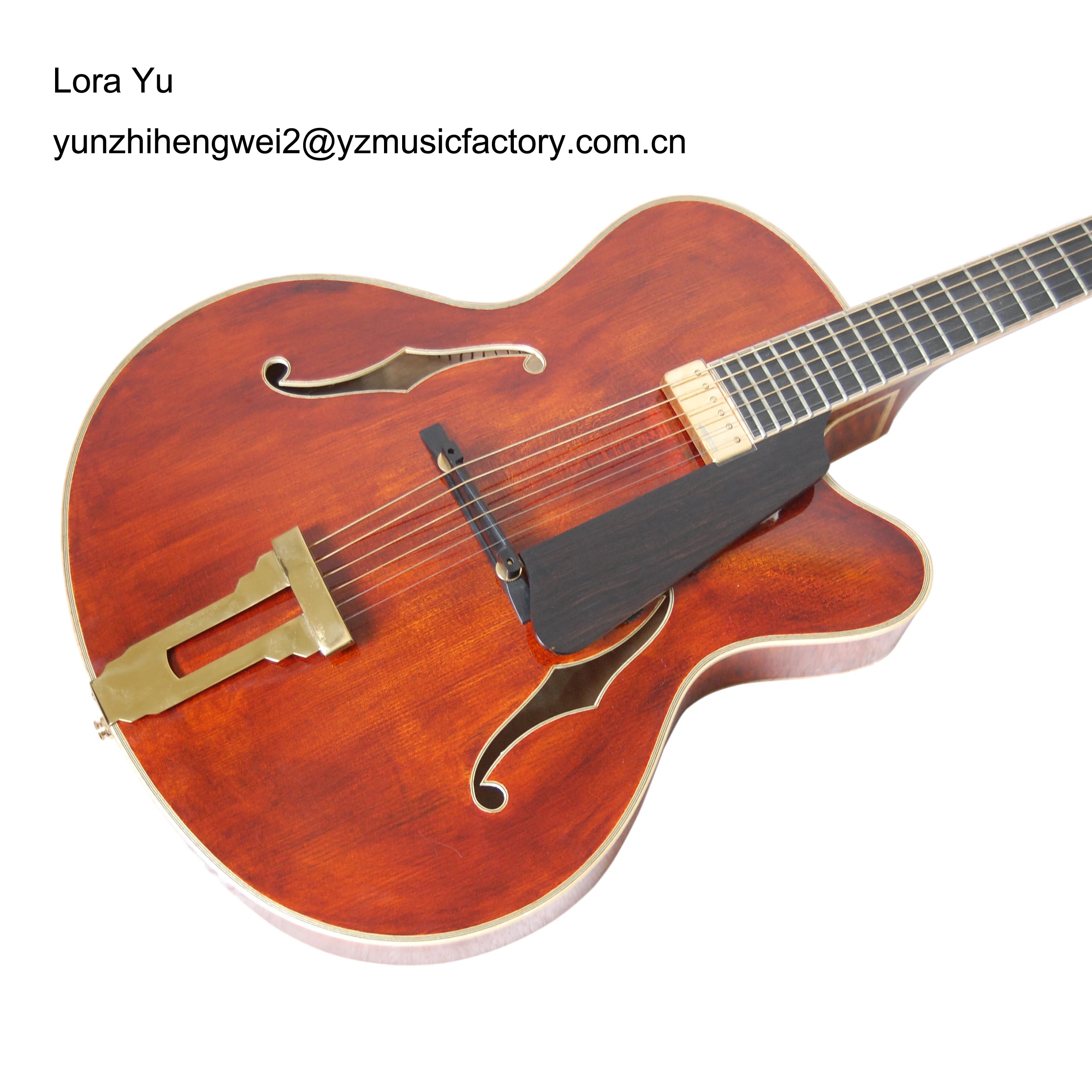 Yunzhi Archtop Jazz Maple Top Ebony Fingerboard Customizable Electric Guitar Made in China