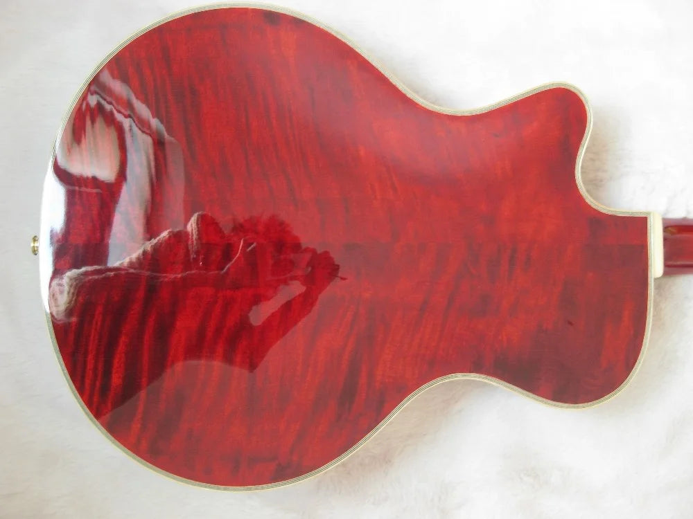 High Quality Customizable Archtop Electric Jazz Guitar Spruce Fingersboard Hollow Body Ebony Rosewood Maple Mahogany 16'' H/S