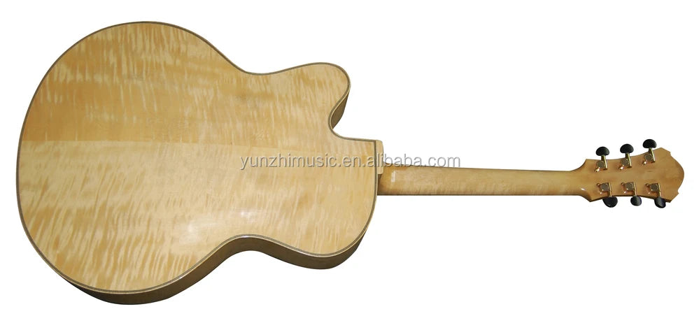 SEMI-HOLLOW BODY JAZZ GUITAR Maple Solidwood Customizable Acoustic Electric Guitar with Ebony Fingerboard