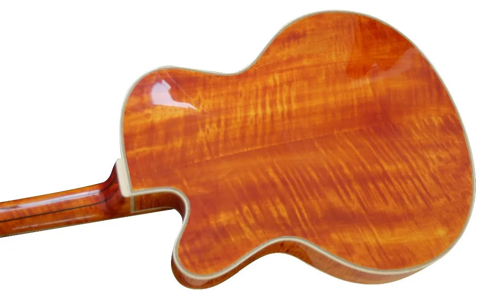 Yunzhi Hollow Body Archtop Jazz Guitar Maple Solid Wood Ebony Fingerboard Customizable Electric Guitar China