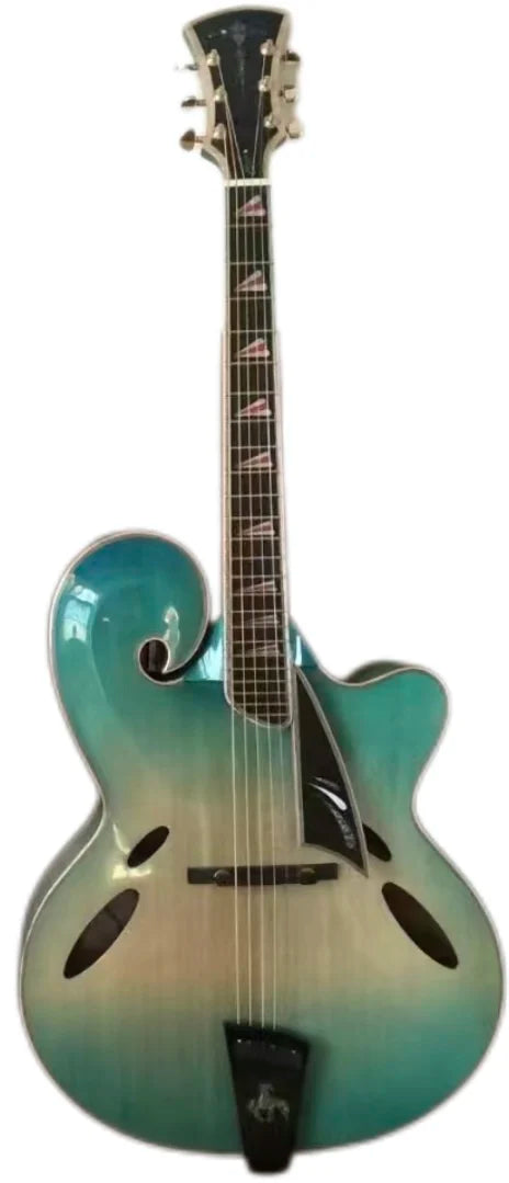 Yunzhi Hollow Body Handmade Archtop Carved Solid Maple Acoustic Electric Customizable Ebony Jazz Guitar Musical Instrument