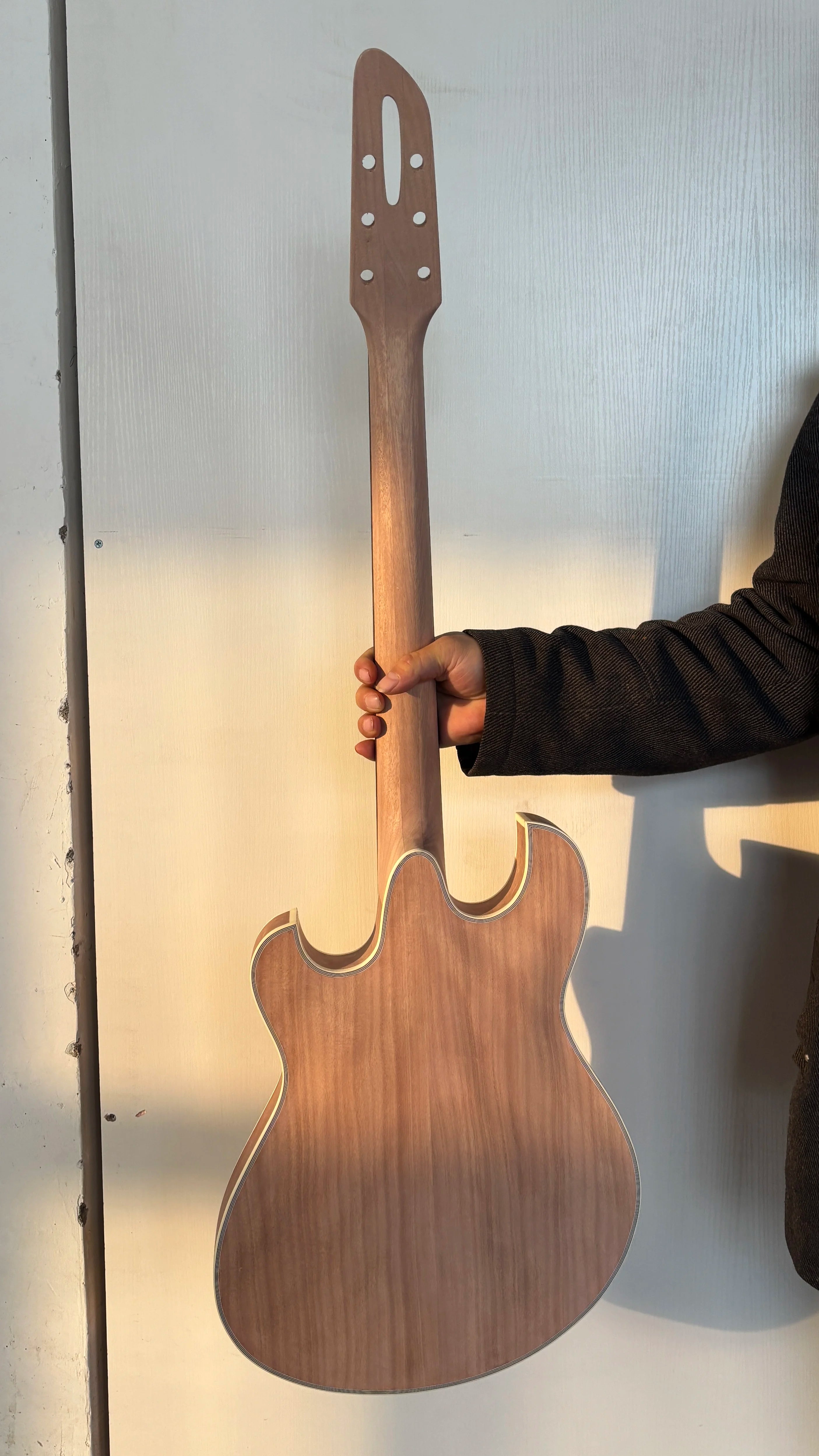 Handmade Archtop Languedoc Style Jazz Guitar-Luthier Guitar Kits Spruce Top Ebony Carved Mahogany Body Professional Electric