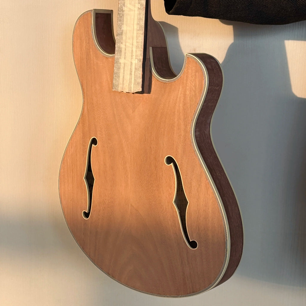 Handmade Archtop Languedoc Style Jazz Guitar-Luthier Guitar Kits Spruce Top Ebony Carved Mahogany Body Professional Electric
