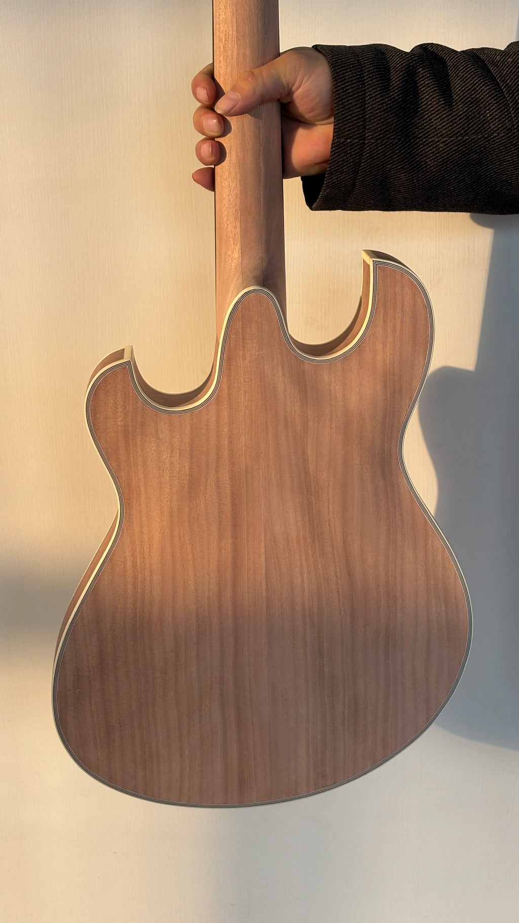Handmade Archtop Languedoc Style Jazz Guitar-Luthier Guitar Kits Spruce Top Ebony Carved Mahogany Body Professional Electric
